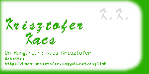 krisztofer kacs business card